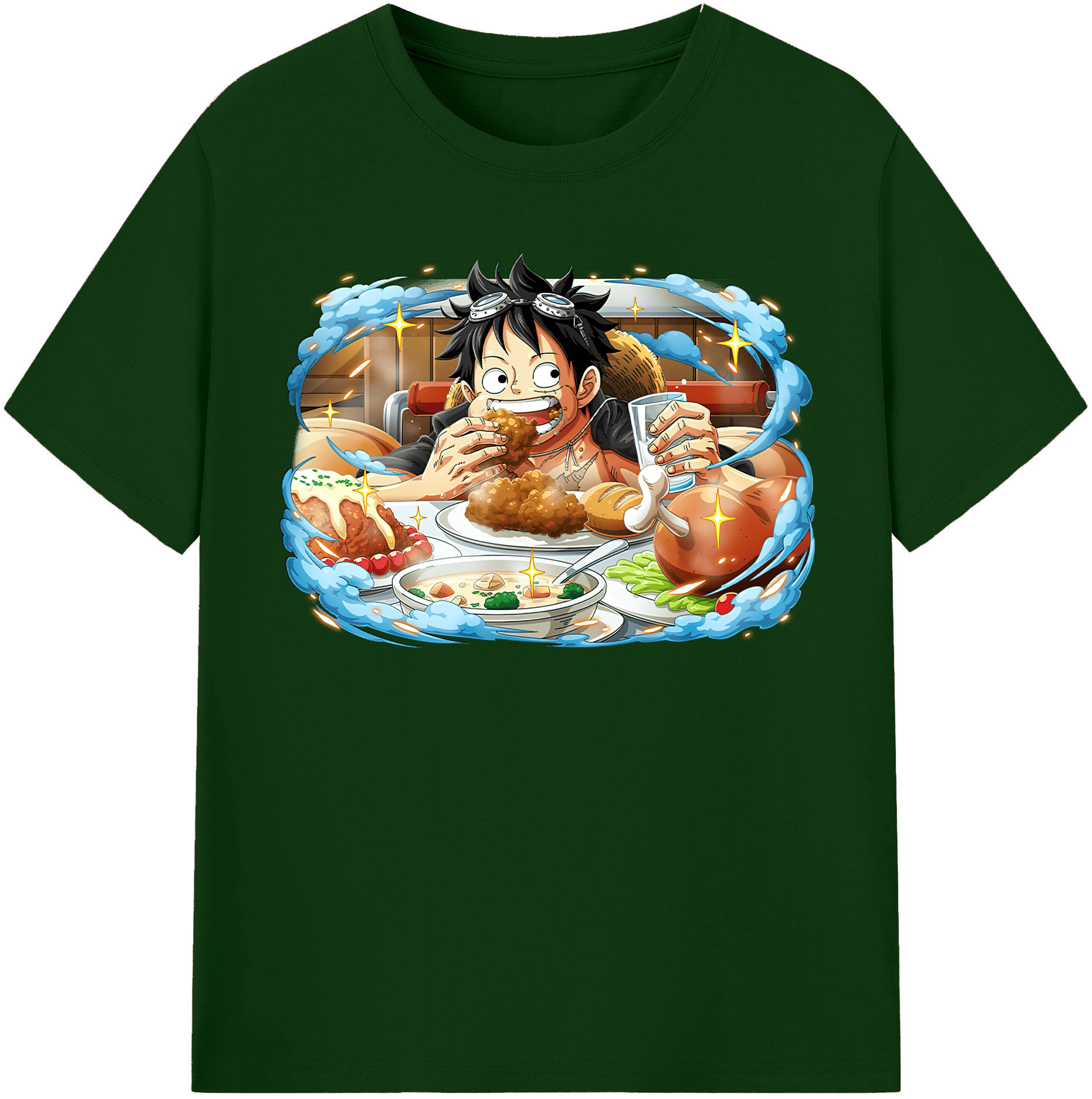 ワンピース モンキー・D・ルフィ ONE PIECE Monkey D. Luffy 綿100％半袖Tシャツ（フロントプリント）
